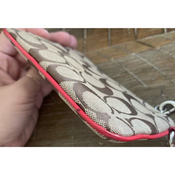 Coach Signature Wristlet - Red and Brown - Picture 6 of 10